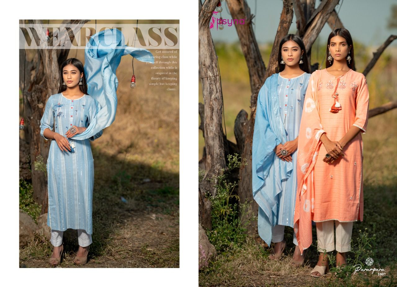 psyna parampara viscose attractive top with bottom and dupatta catalog