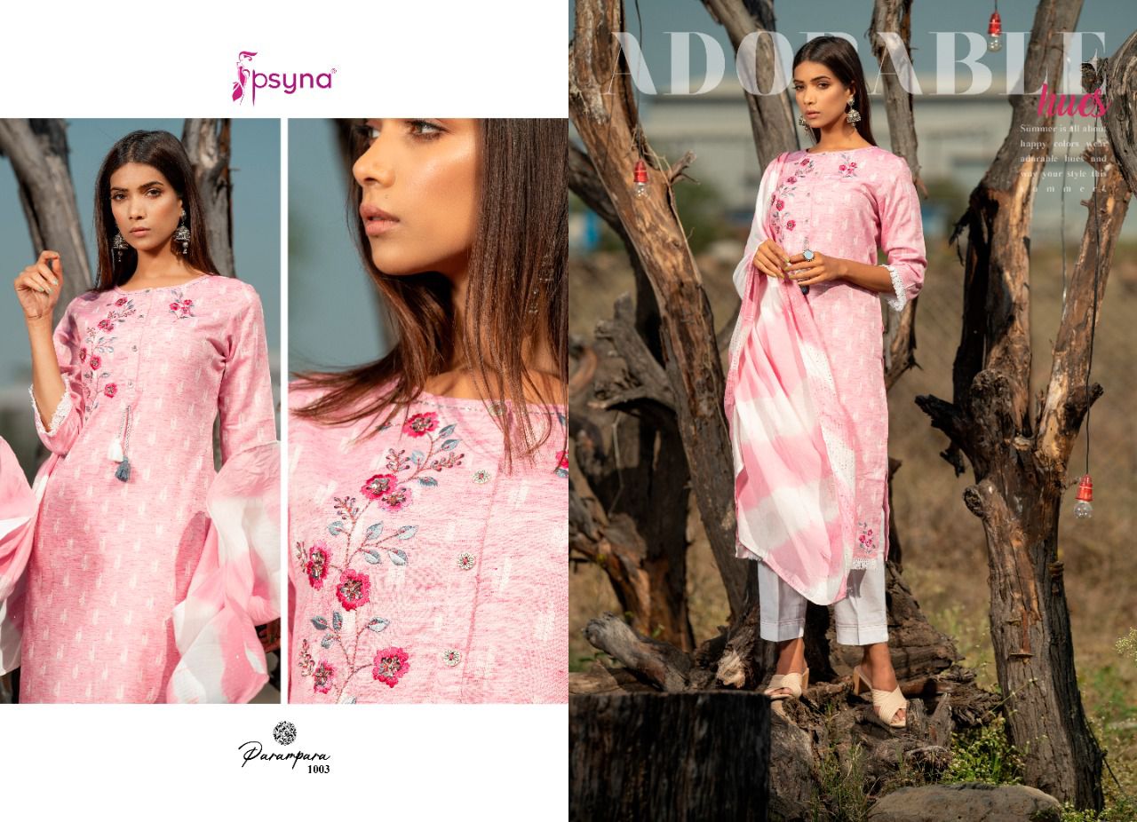 psyna parampara viscose attractive top with bottom and dupatta catalog