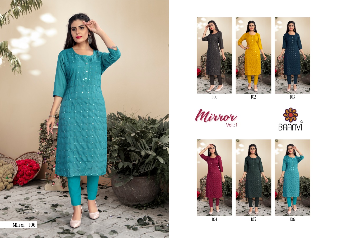 r studio mirror vol 1 rayon authentic fabric kurti  catalog