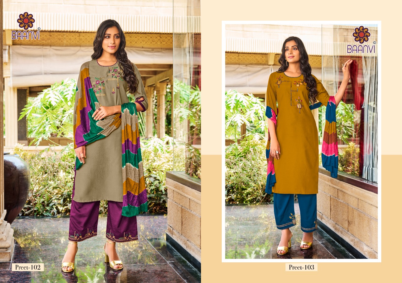 r studio preet vol 1 chinon silk innovative look top pant with dupatta catalog