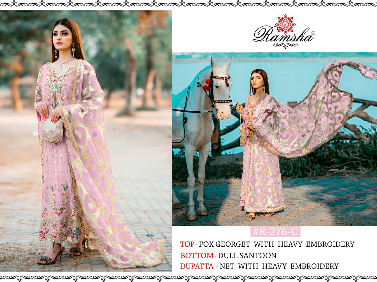 ramsha ramsha r 276 nx georgatte exclusive look salwar suit catalog