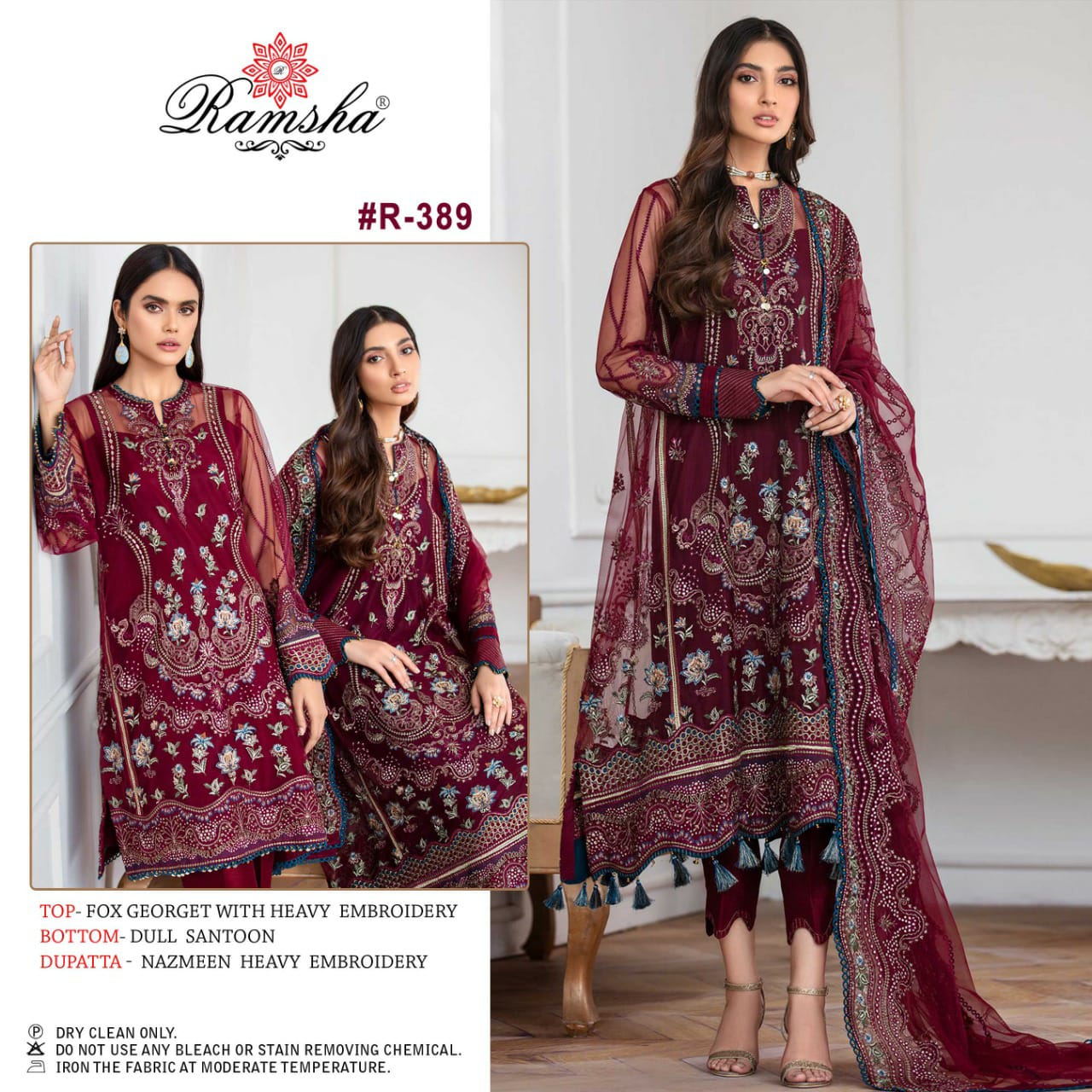 Ramsha Ramsha r-389 Salwar Kameez Georgget Singles