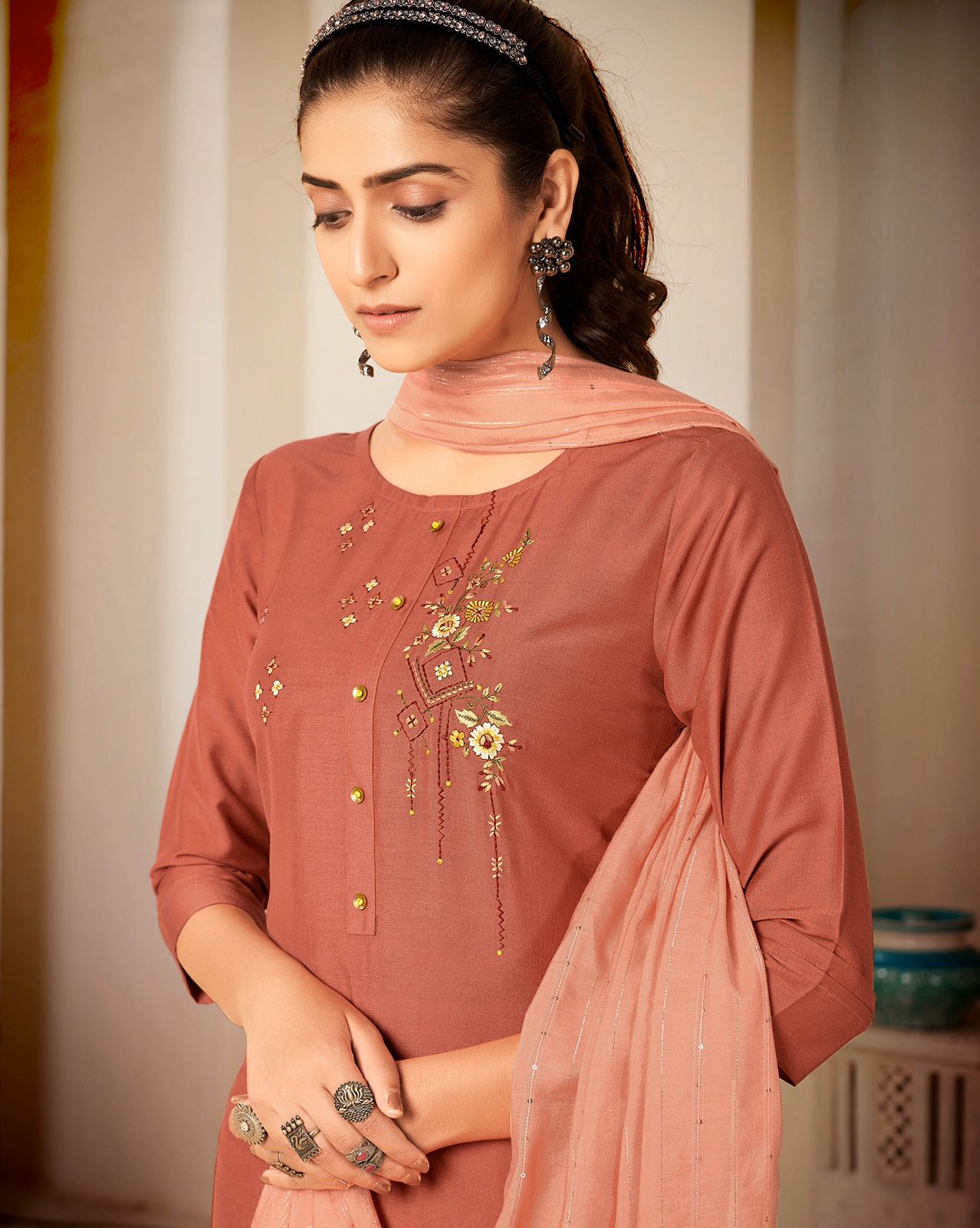 rijiya trends mascara chinon festive look top bottom with dupatta catalog