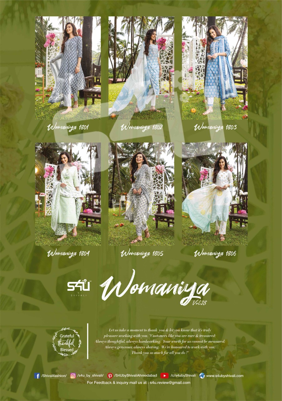 s4u  Womaniya cotton gorgeous look kurti catalog