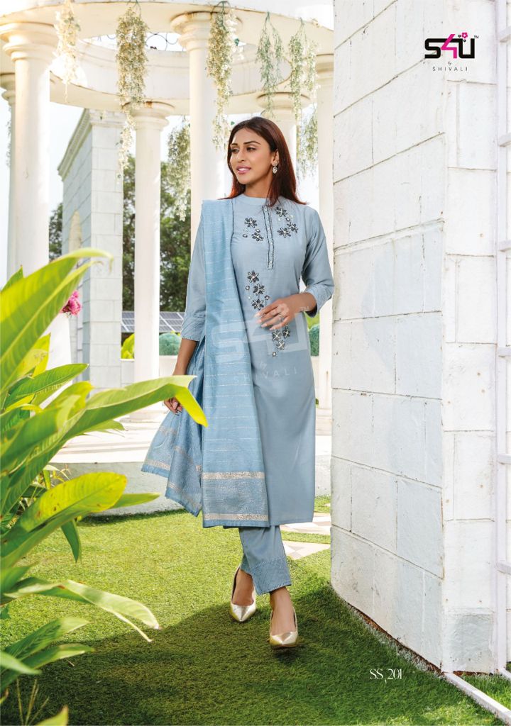 s4u gulabo 2 silk elegant look kurta pants and dupatta catalog