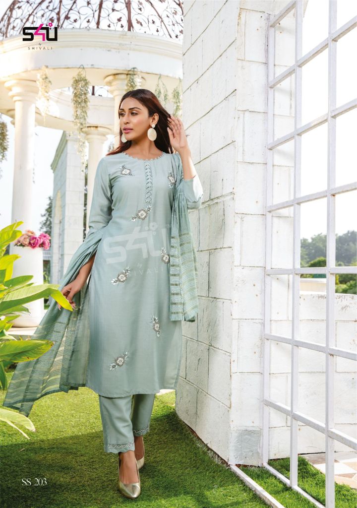 s4u gulabo 2 silk elegant look kurta pants and dupatta catalog