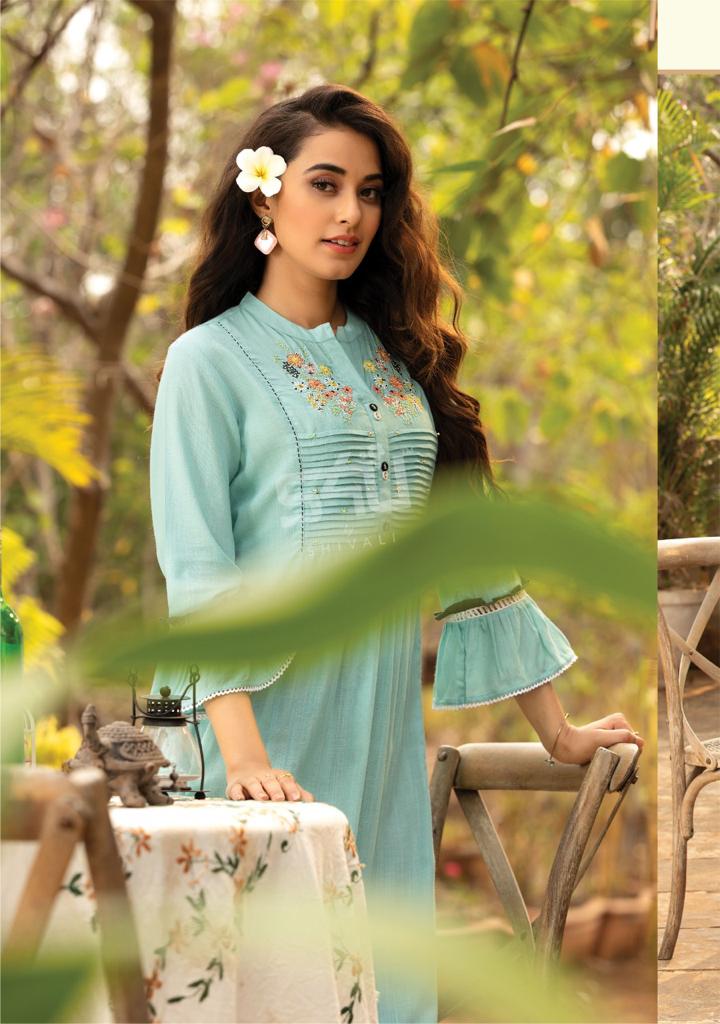 s4u indi chic vol 2 rayon graceful look kurti with pant catalog