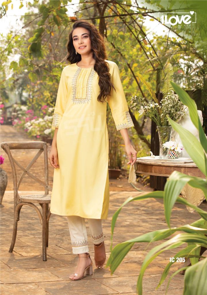 s4u indi chic vol 2 rayon graceful look kurti with pant catalog