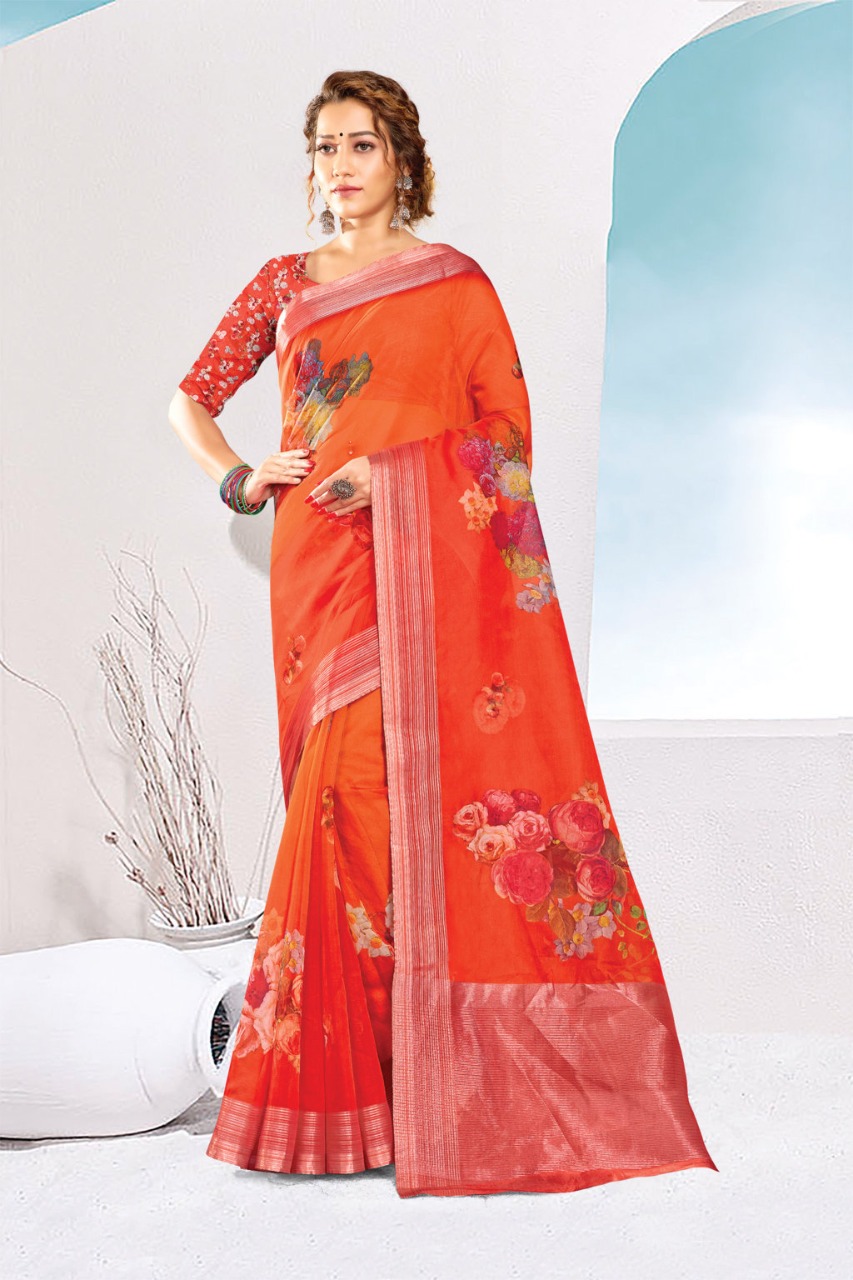 sangam prints aaina organza gorgeous look saree catalog