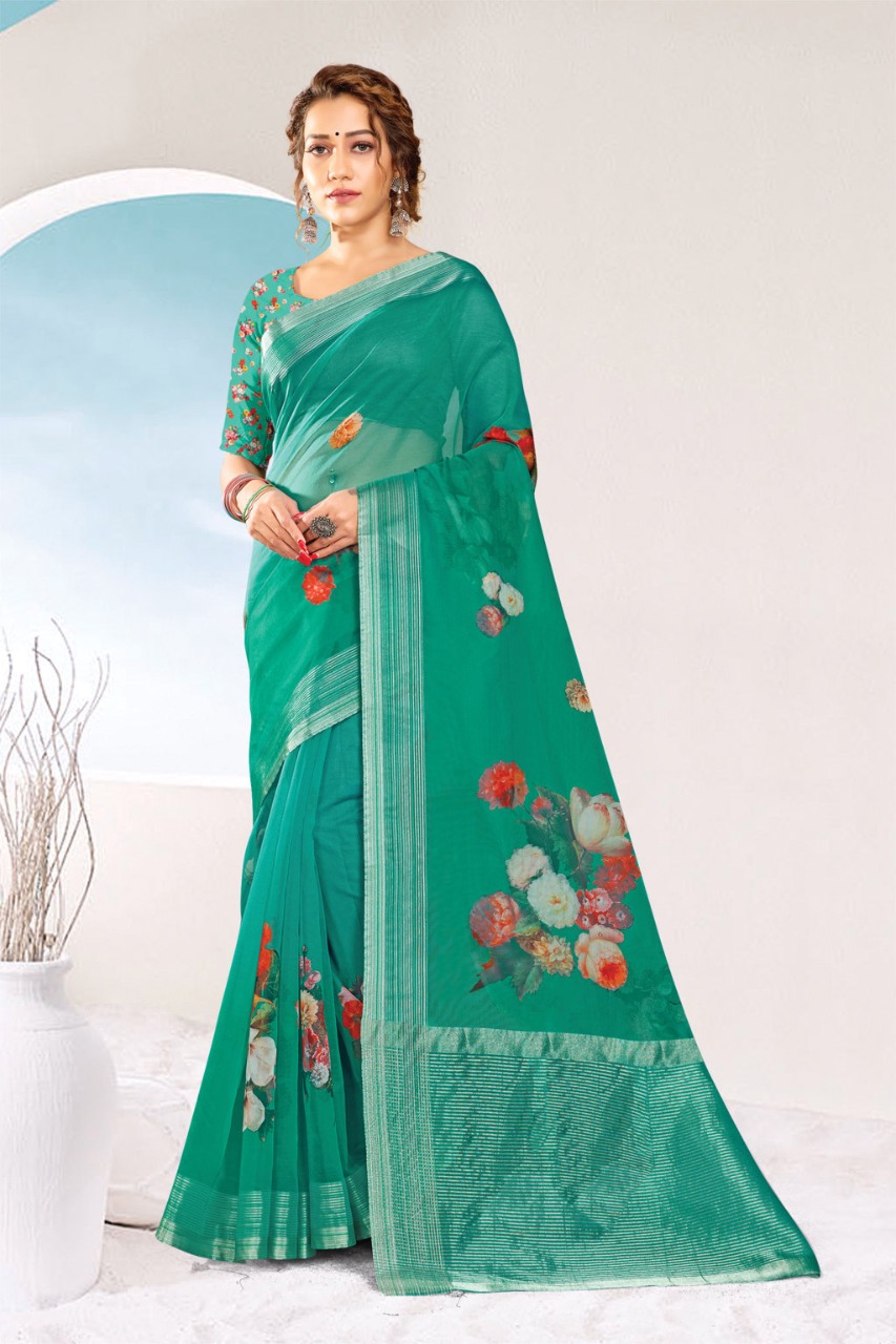 sangam prints aaina organza gorgeous look saree catalog