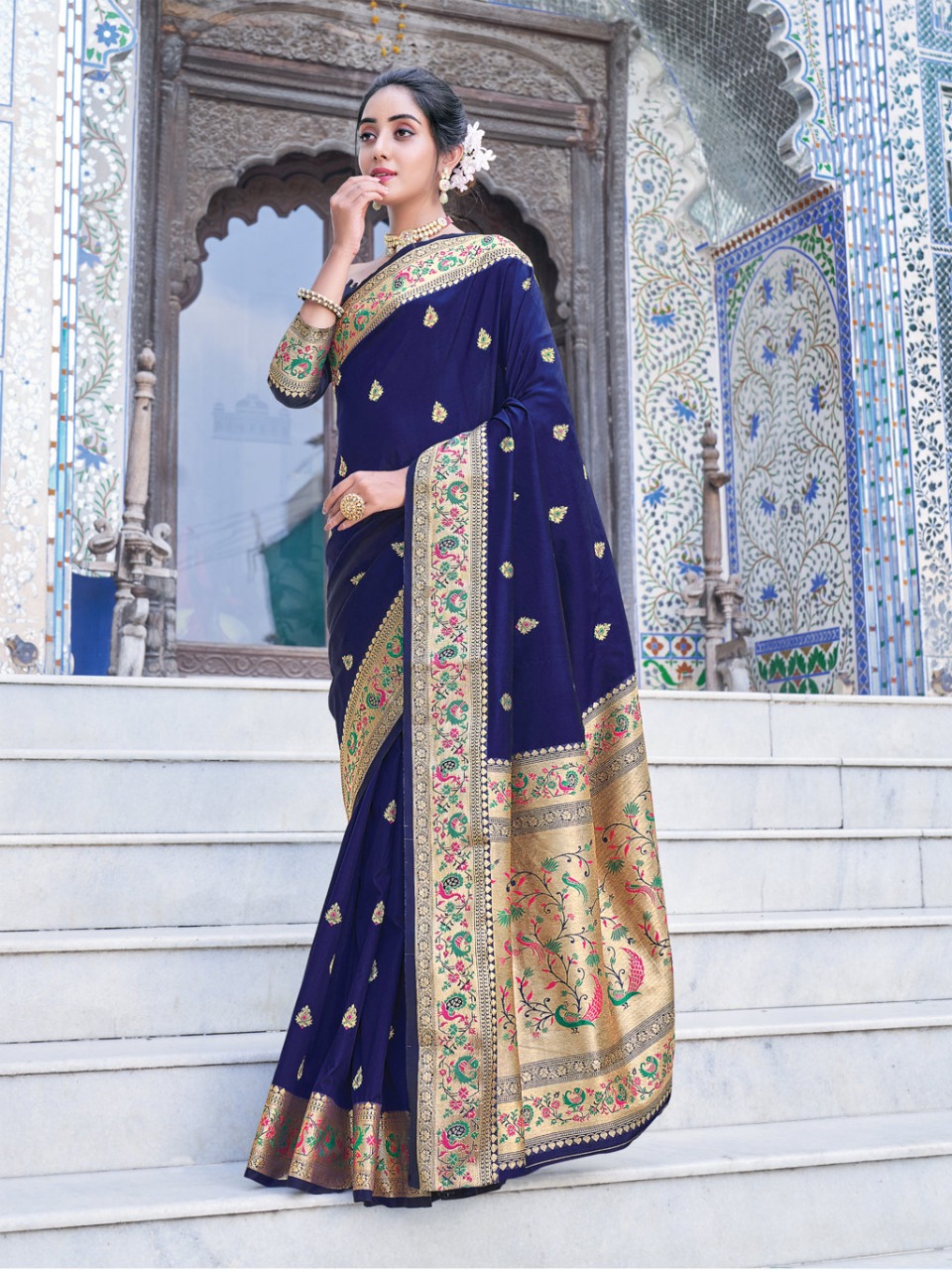 sangam prints adishree silk silk festive look saree catalog