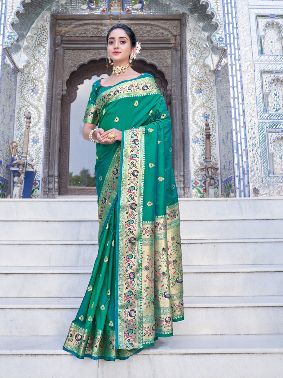 sangam prints adishree silk silk festive look saree catalog