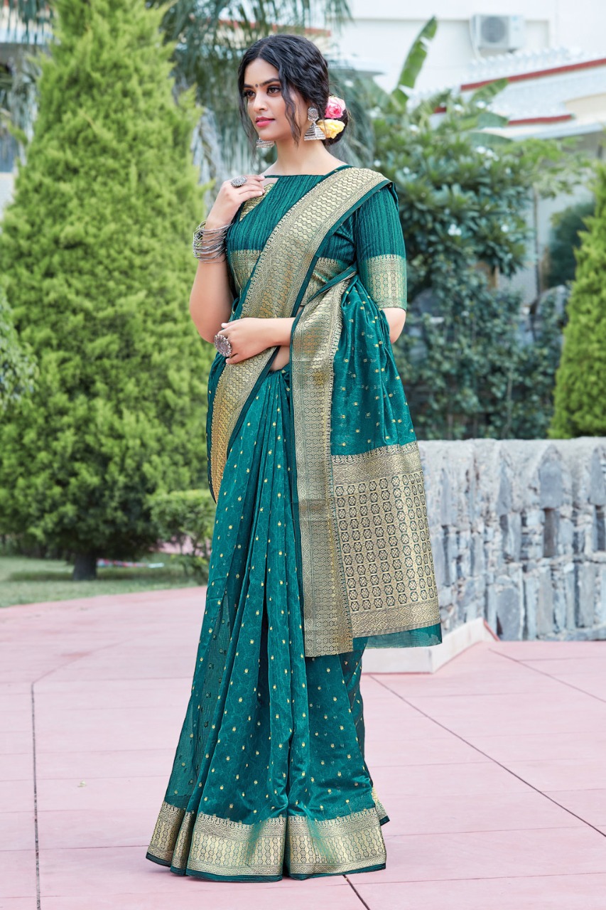 sangam prints anupama organza  decent look saree catalog