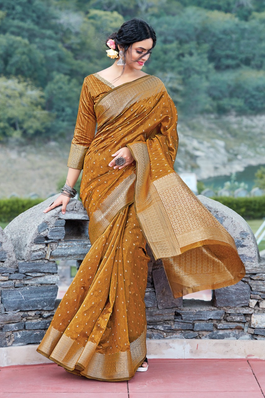 sangam prints anupama organza  decent look saree catalog