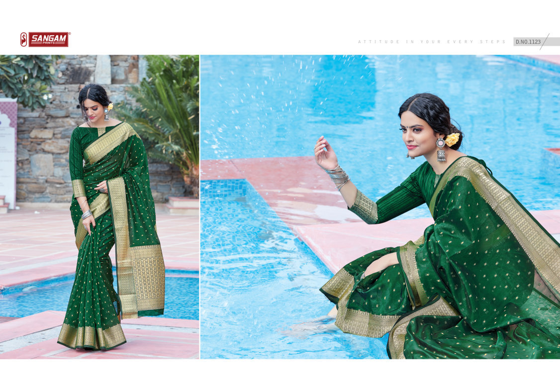 sangam prints anupama organza  decent look saree catalog