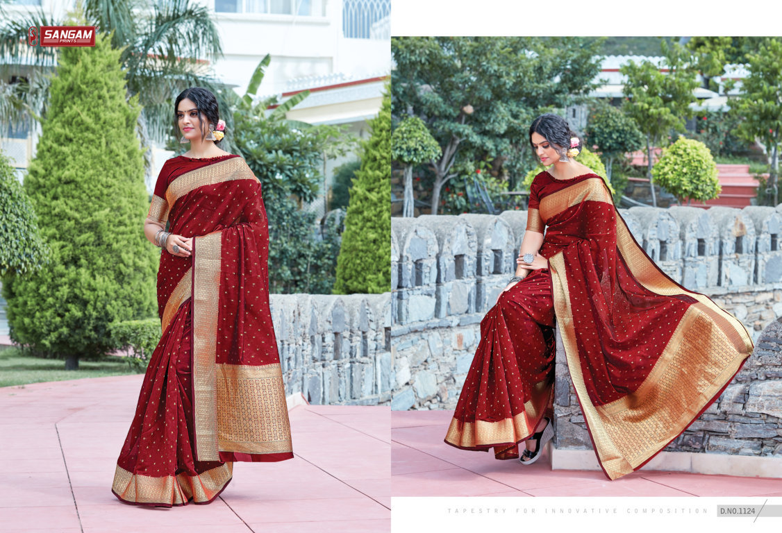 sangam prints anupama organza  decent look saree catalog