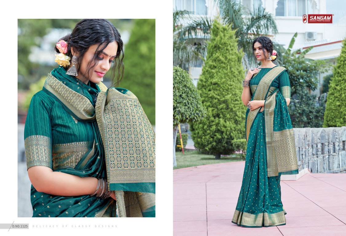 sangam prints anupama organza  decent look saree catalog