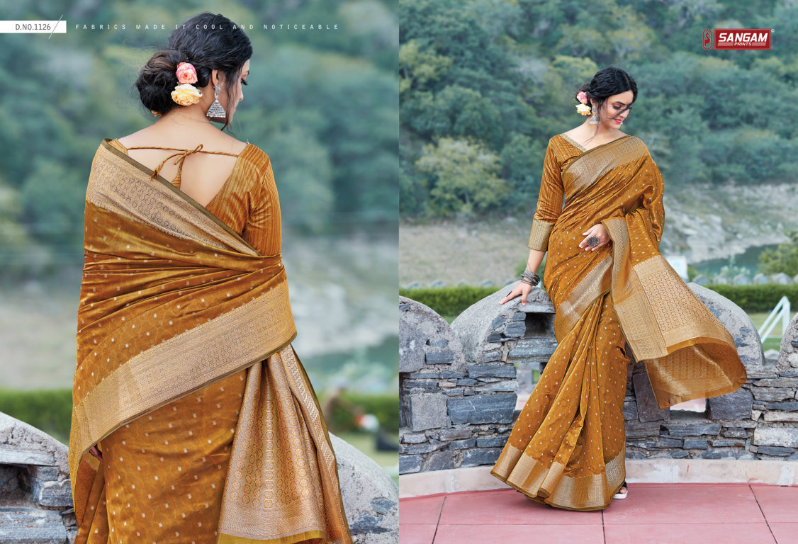 sangam prints anupama organza  decent look saree catalog