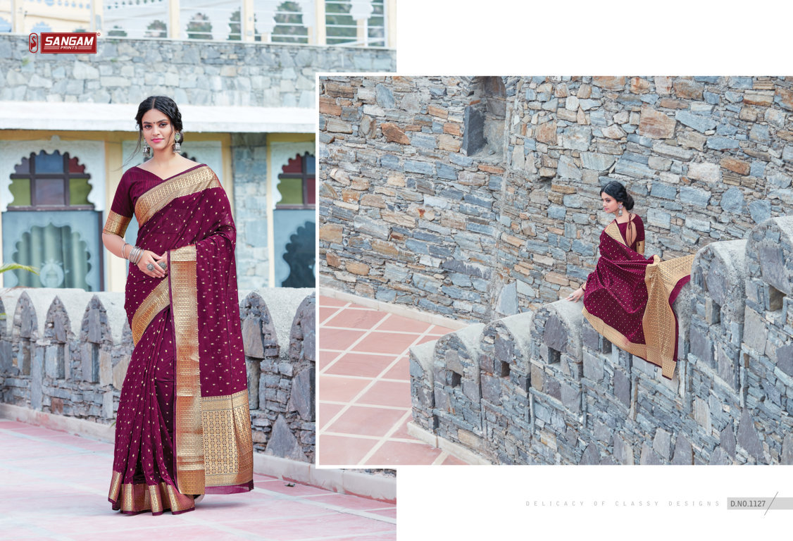 sangam prints anupama organza  decent look saree catalog