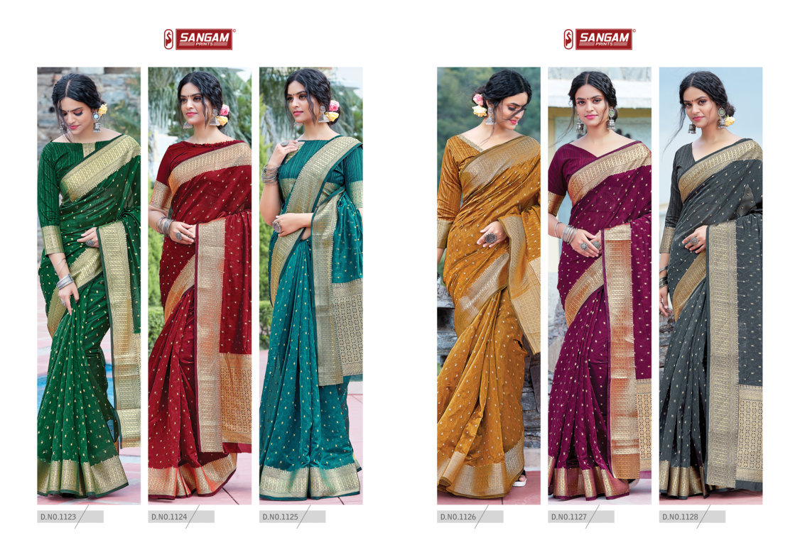 sangam prints anupama organza  decent look saree catalog