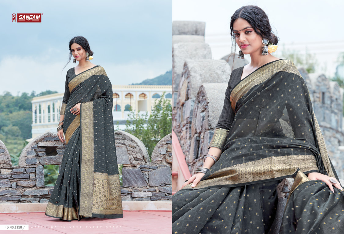 sangam prints anupama organza  decent look saree catalog