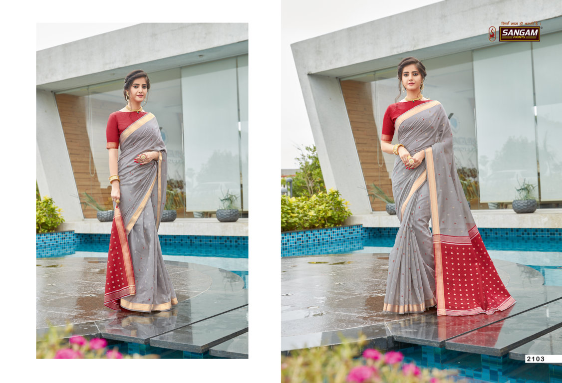 sangam prints classic cotton cotton graceful look saree catalog