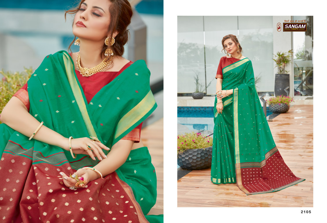 sangam prints classic cotton cotton graceful look saree catalog