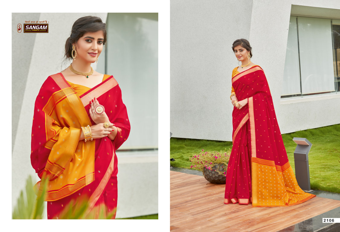 sangam prints classic cotton cotton graceful look saree catalog