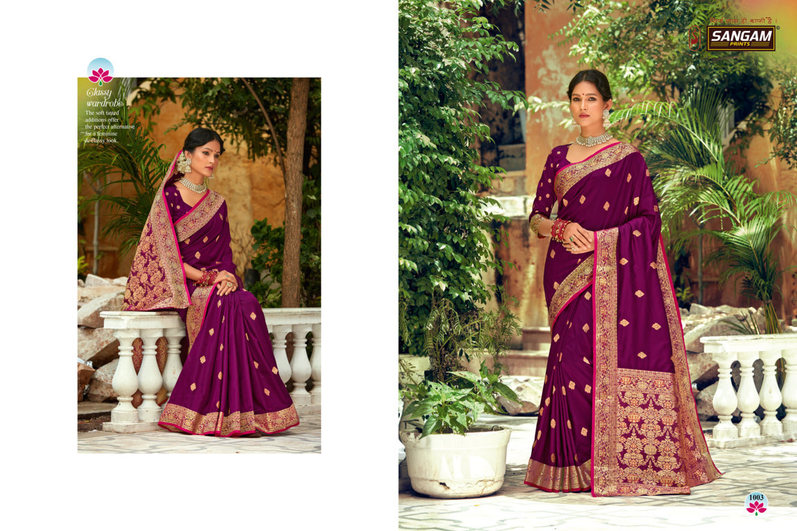 sangam prints devanshi silk festive look saree catalog