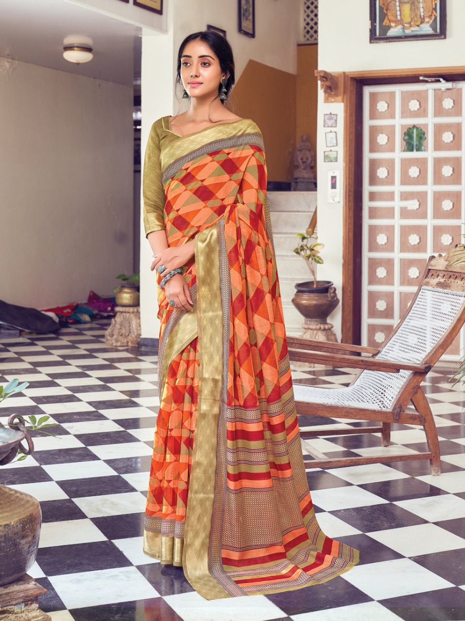 sangam prints divyanka cotton exclusive print saree catalog