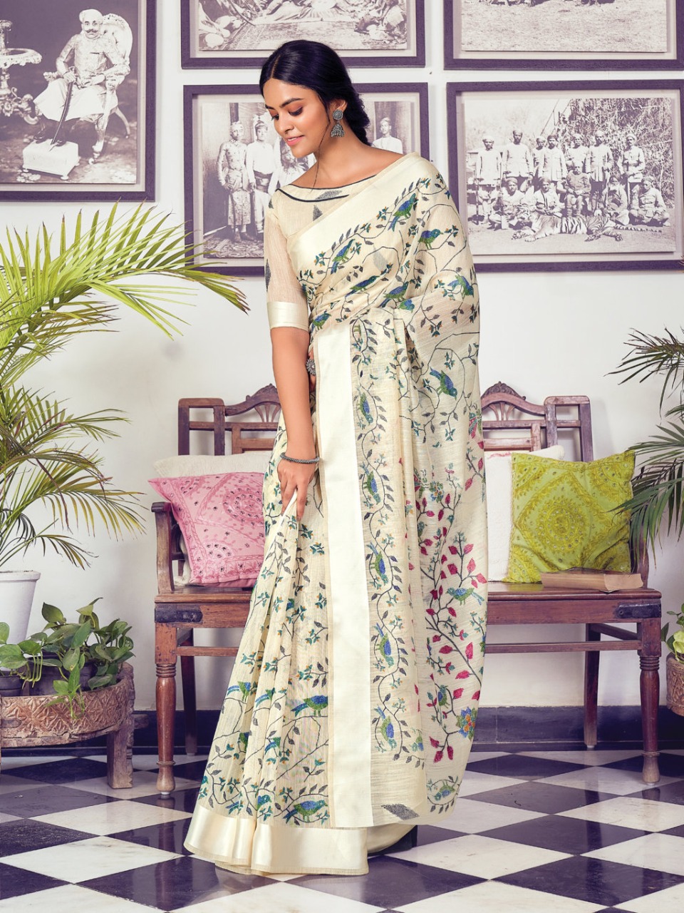 sangam prints divyanka cotton exclusive print saree catalog