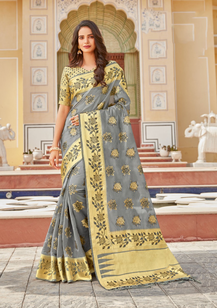 sangam prints lotus Organza gorgeous look saree catalog