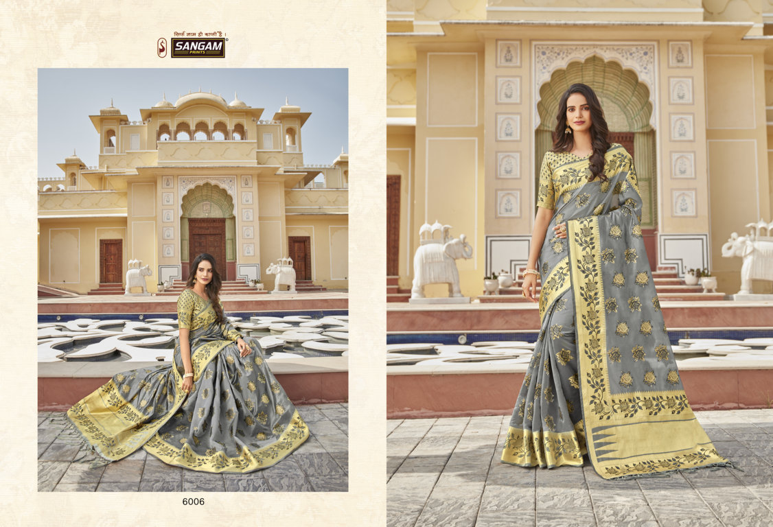 sangam prints lotus Organza gorgeous look saree catalog