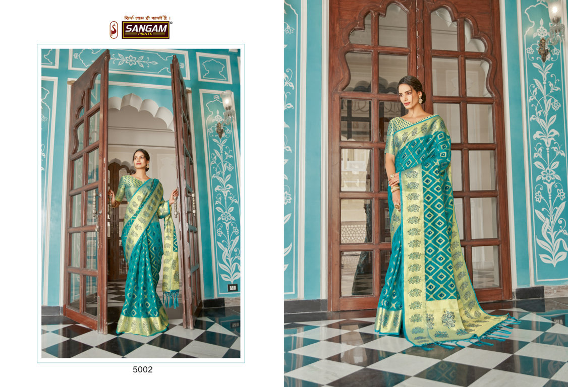 sangam prints mugdha Organza gorgeous look saree catalog