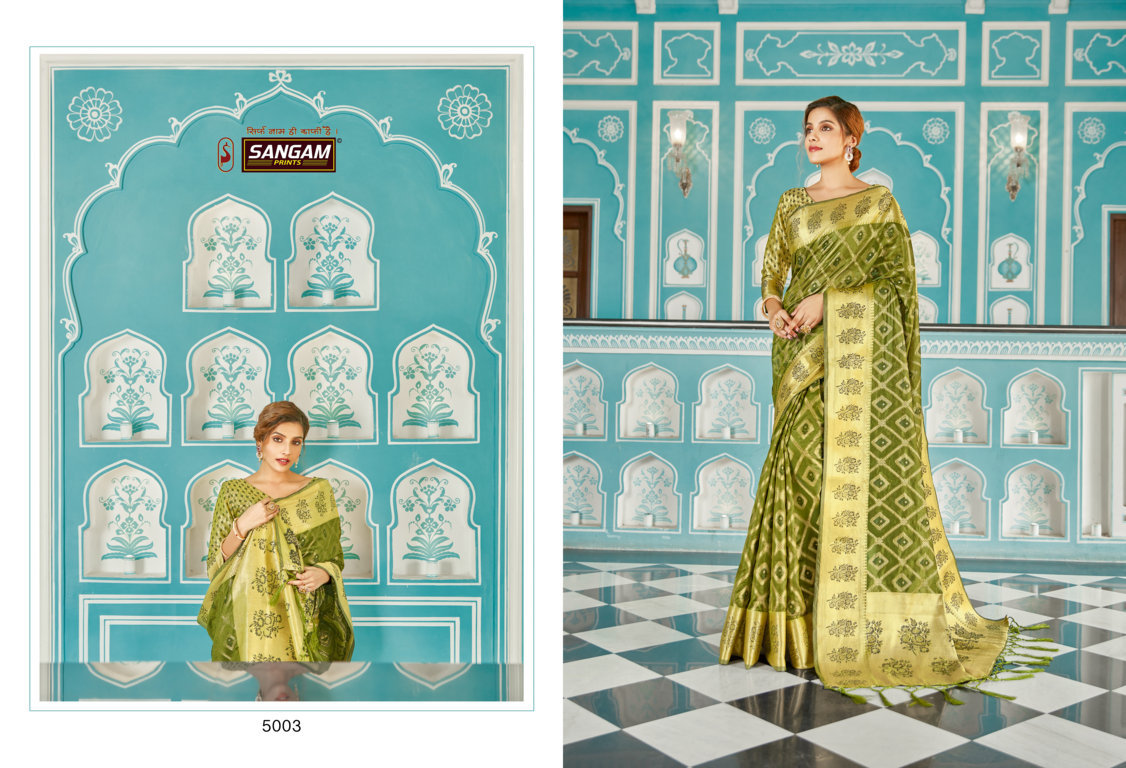 sangam prints mugdha Organza gorgeous look saree catalog