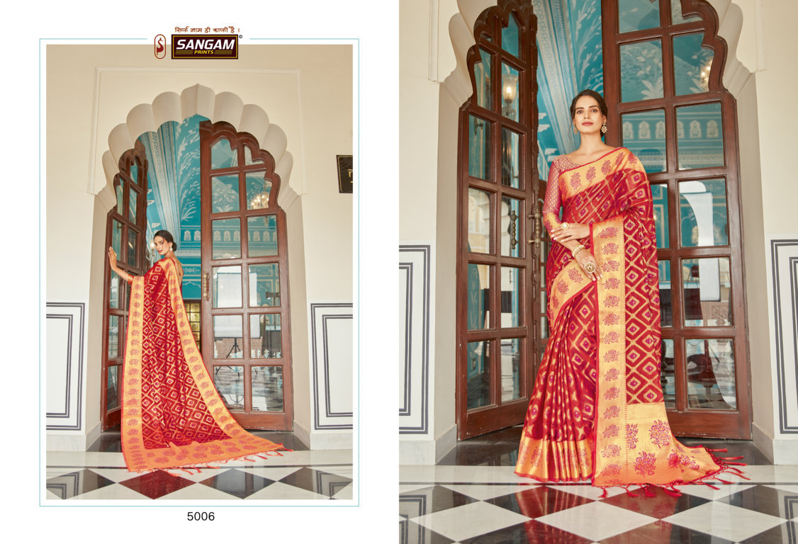 sangam prints mugdha Organza gorgeous look saree catalog