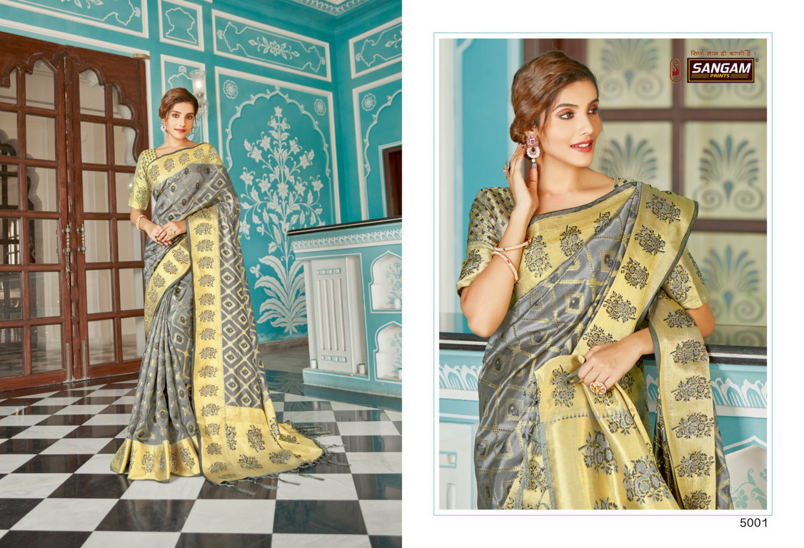 sangam prints mugdha Organza gorgeous look saree catalog