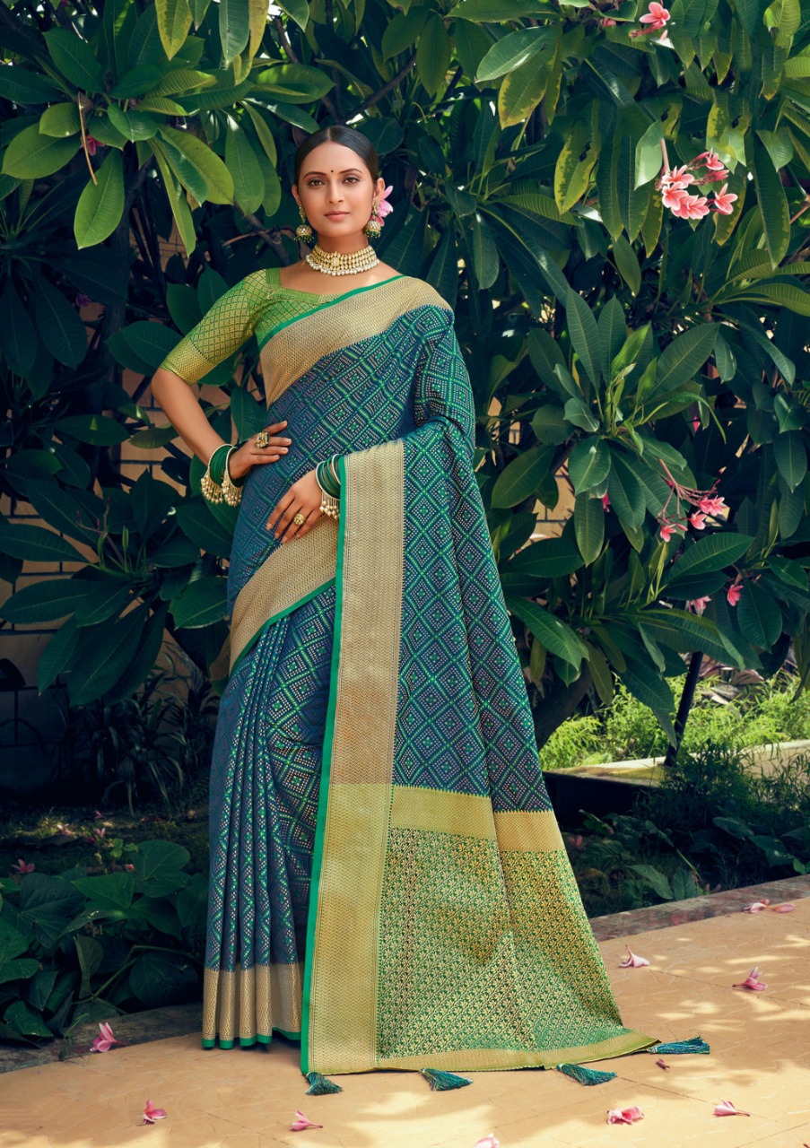 sangam prints navratan patola silk gorgeous look saree catalog