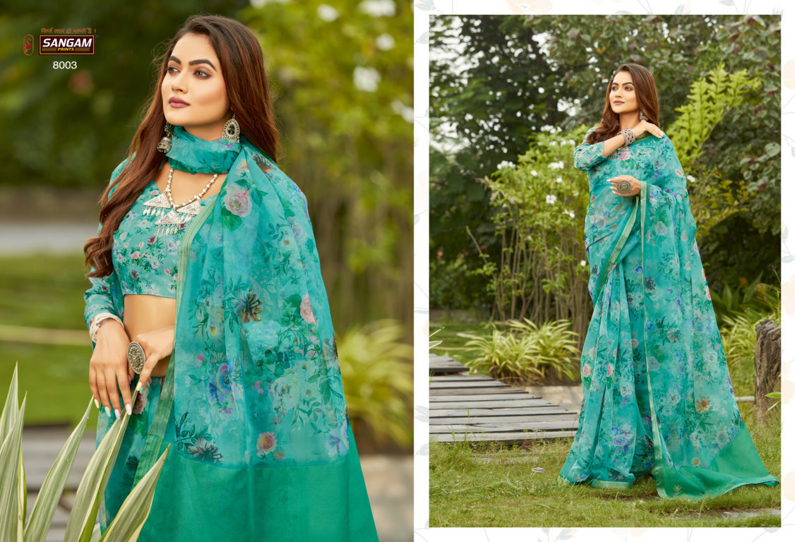 sangam prints nupur Organza gorgeous look saree catalog