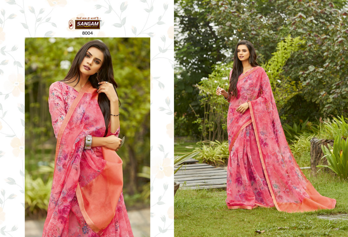 sangam prints nupur Organza gorgeous look saree catalog