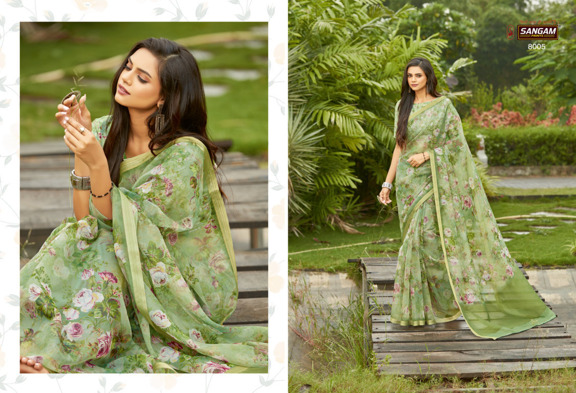 sangam prints nupur Organza gorgeous look saree catalog