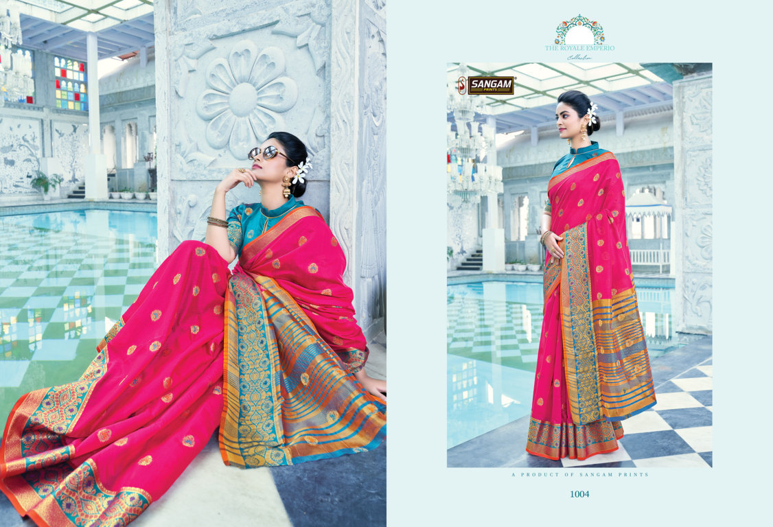 sangam prints radha rani cotton festive look saree catalog