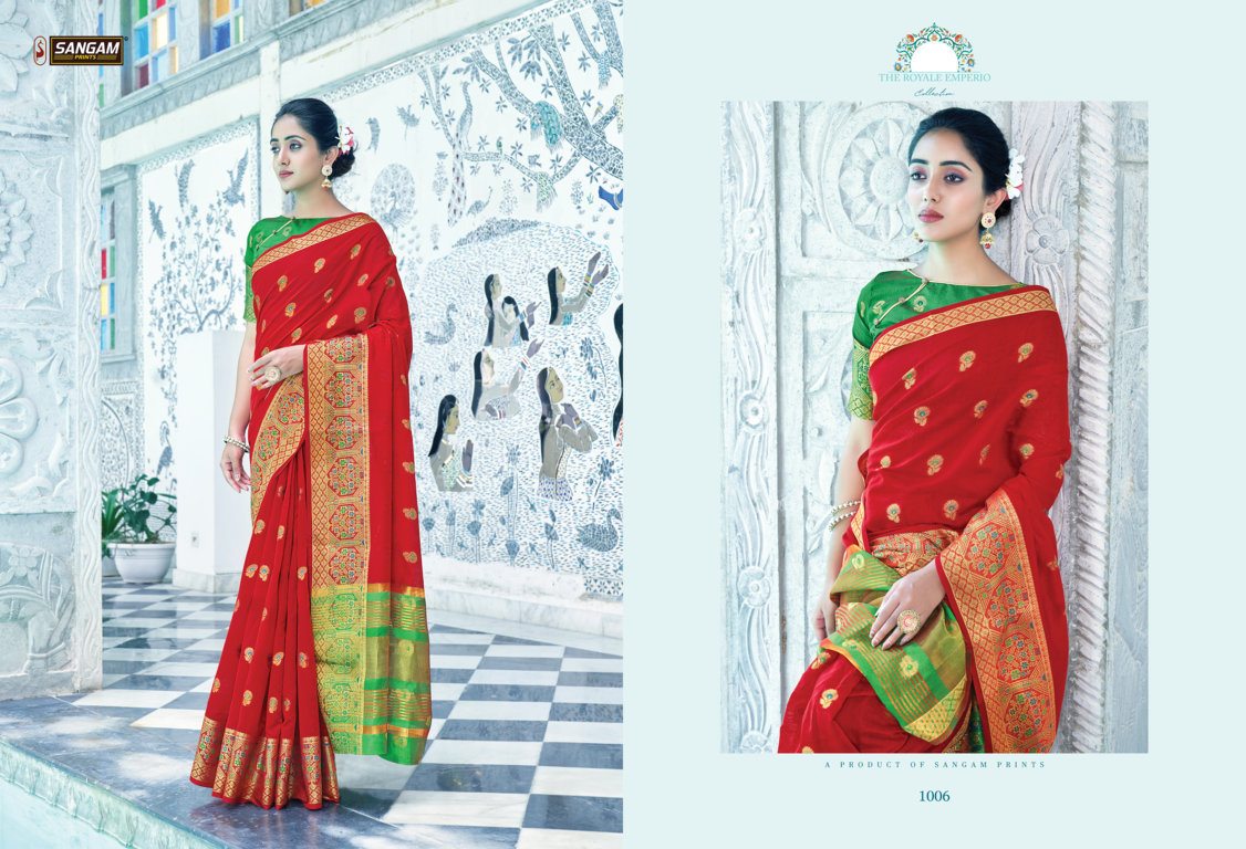 sangam prints radha rani cotton festive look saree catalog