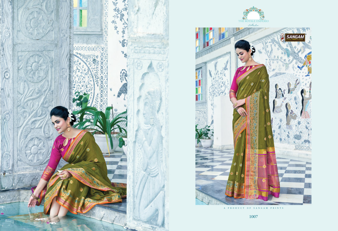 sangam prints radha rani cotton festive look saree catalog