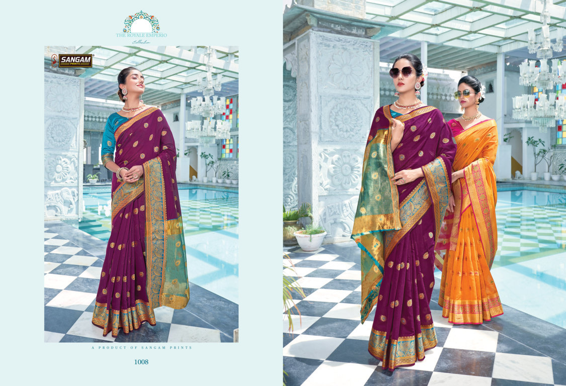 sangam prints radha rani cotton festive look saree catalog