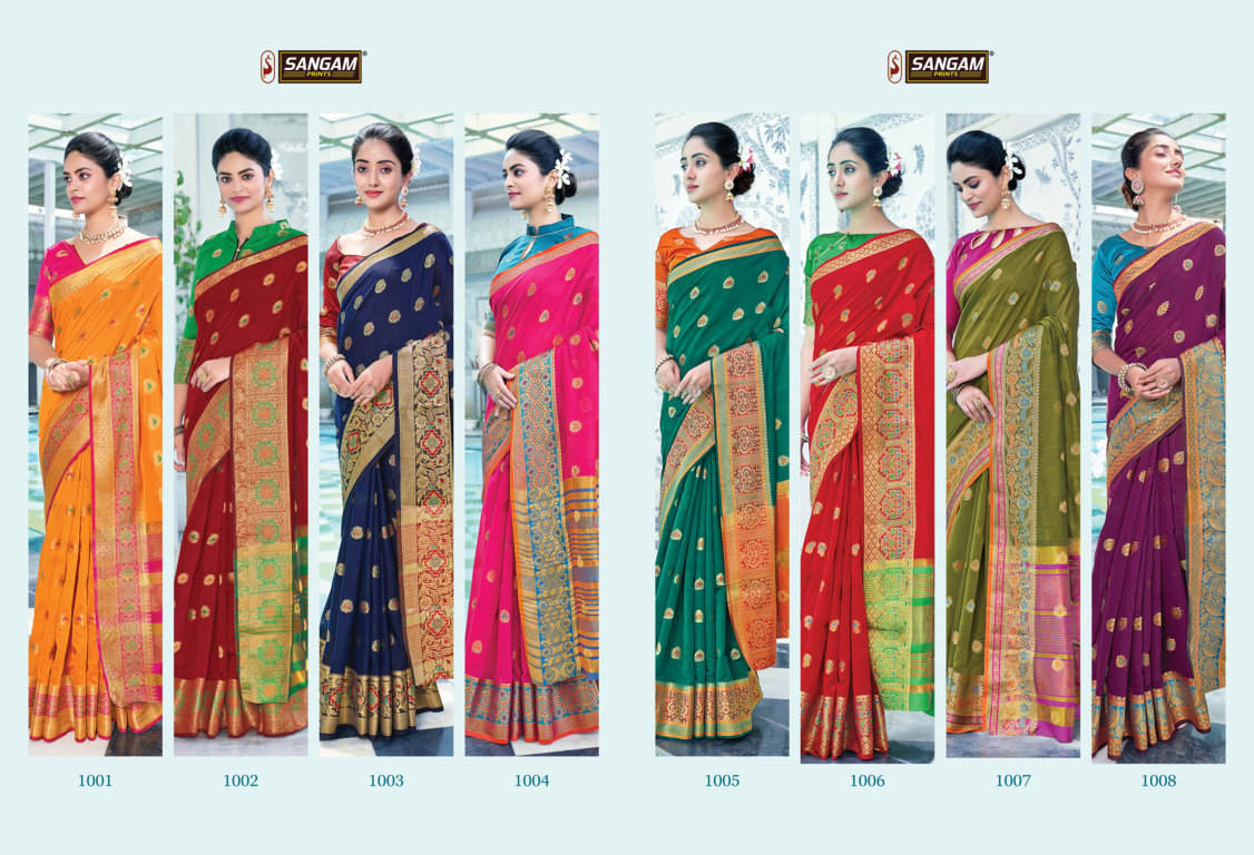 sangam prints radha rani cotton festive look saree catalog