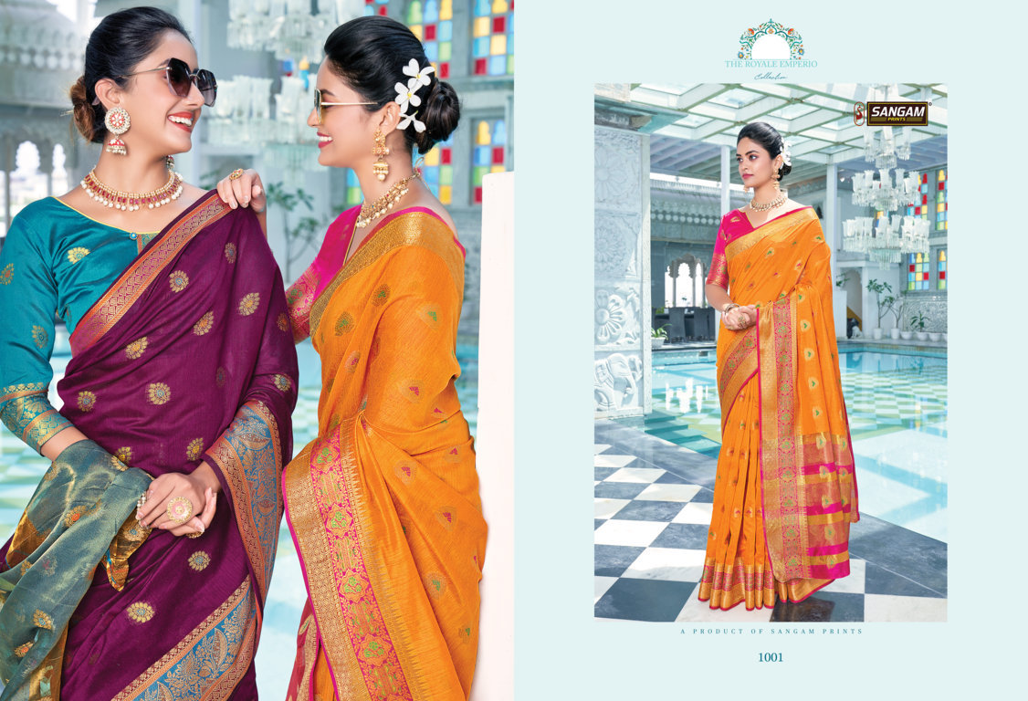 sangam prints radha rani cotton festive look saree catalog