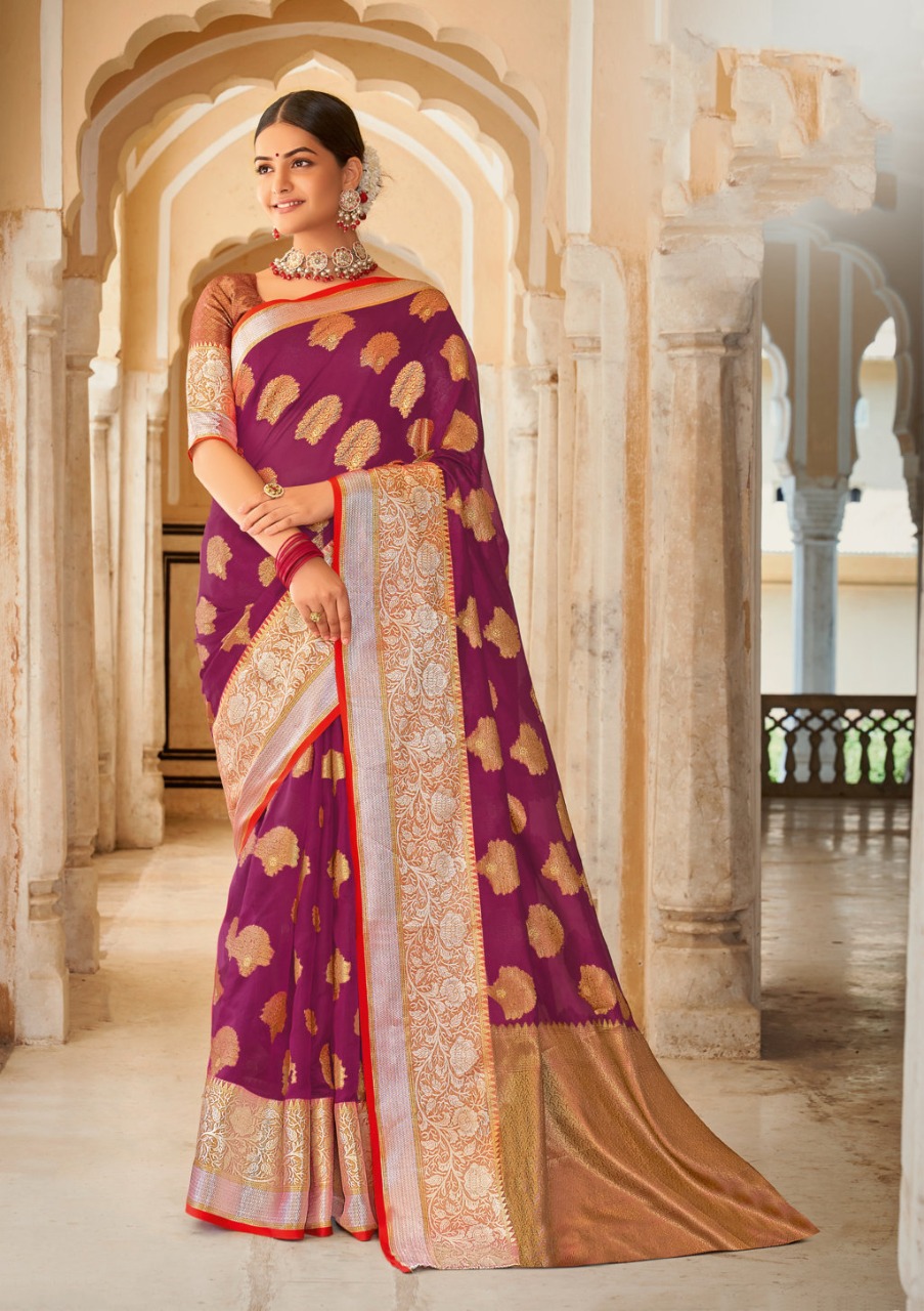 sangam prints roohi organza festive look saree catalog