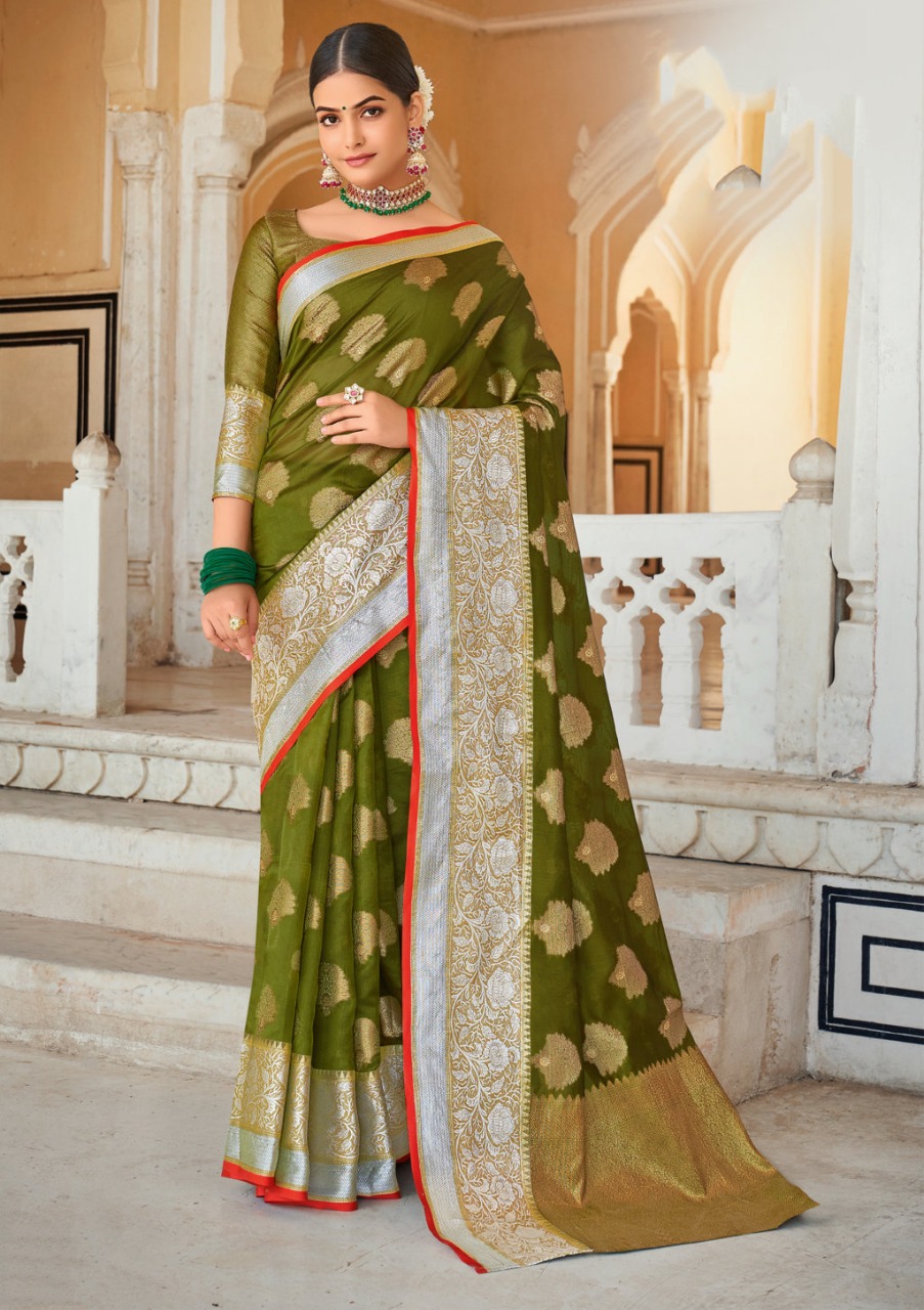 sangam prints roohi organza festive look saree catalog