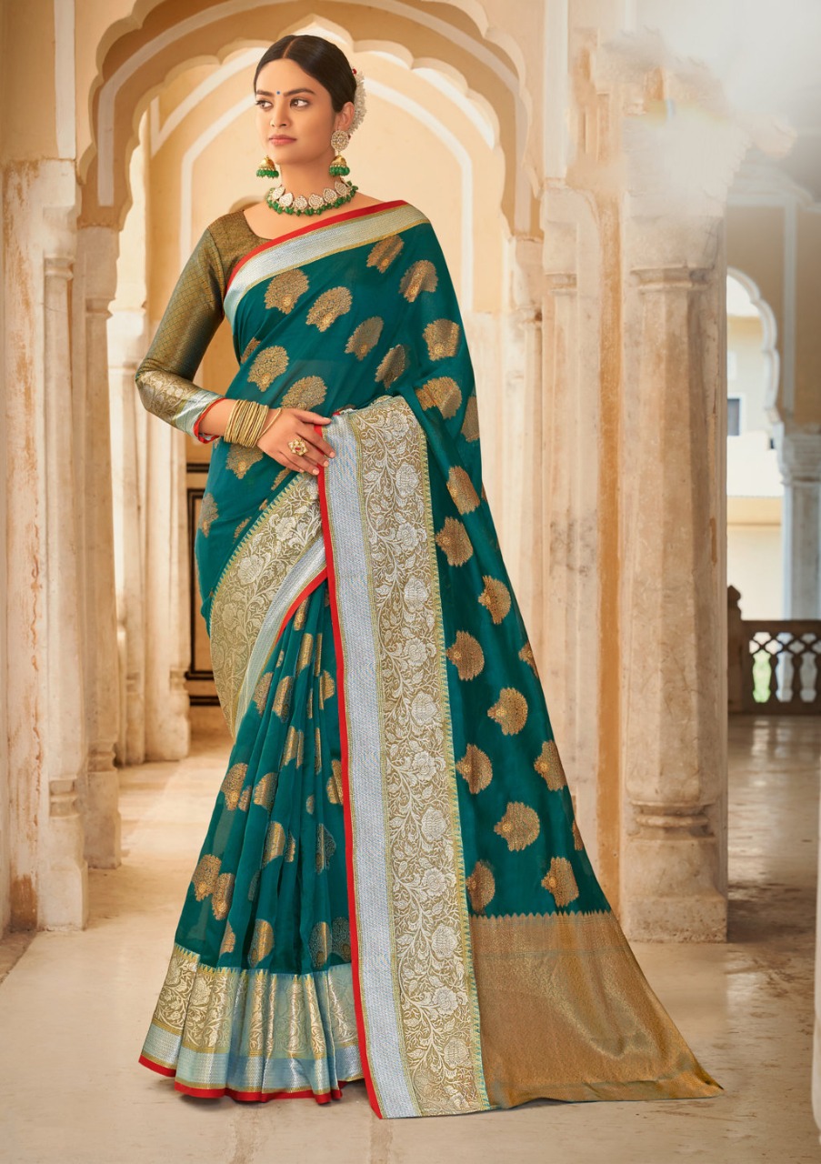 sangam prints roohi organza festive look saree catalog